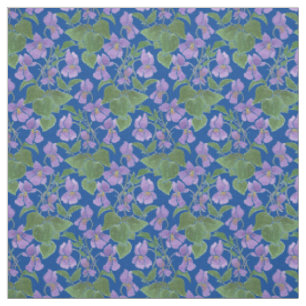 Tela floral con patrón de repetición de violetas d