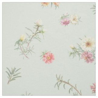 Tela floral de acuarela con suave musgo rosa y sal