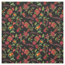 Tela Floral de color rojo vintage