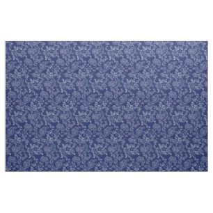 Tela Floral de Denim azul de época de los años 30