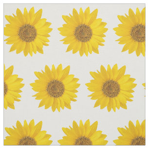 Tela floral de girasol amarillo brillante