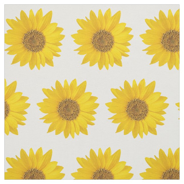 Tela floral de girasol amarillo brillante (Retal)