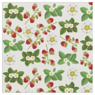 Tela floral de la fruta de la fresa