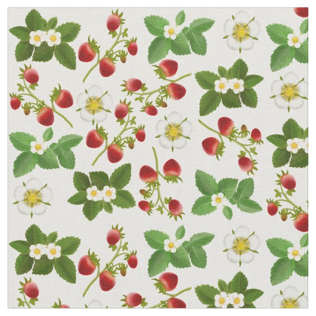 Tela floral de la fruta de la fresa (De cerca)