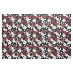 Tela Floral de Navidades rojos y blancos
