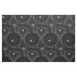 Tela Floral del siglo XV - Negro y Gris