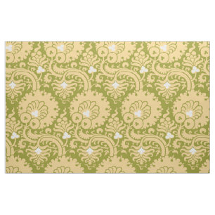 Tela Floral del siglo XV - Verde y Amarillo