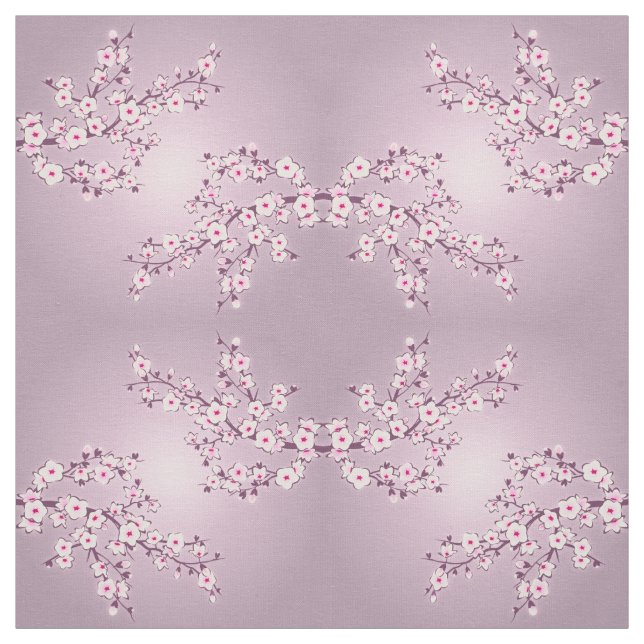 Tela Floral Flores de cerezo Patrón Geométrico Rosa (Retal)