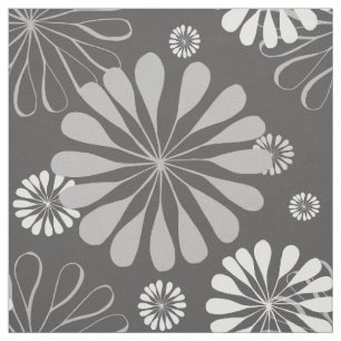 tela floral gris