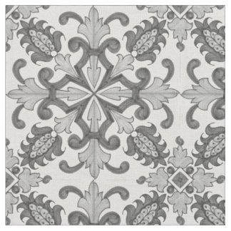 Tela floral gris del Victorian