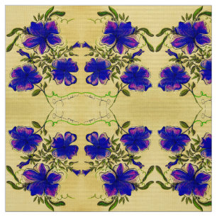 Tela Floral morada y amarilla