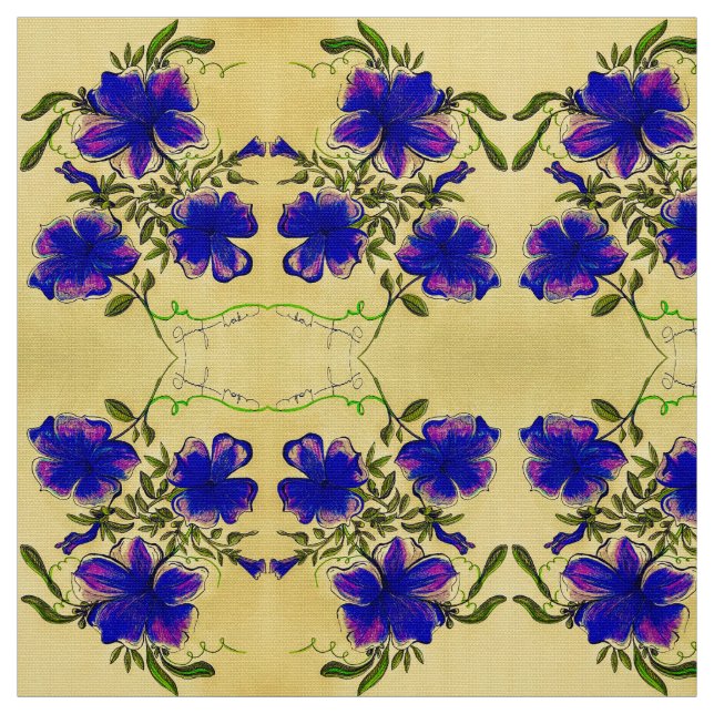 Tela Floral morada y amarilla (Retal)