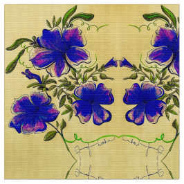 Tela Floral morada y amarilla