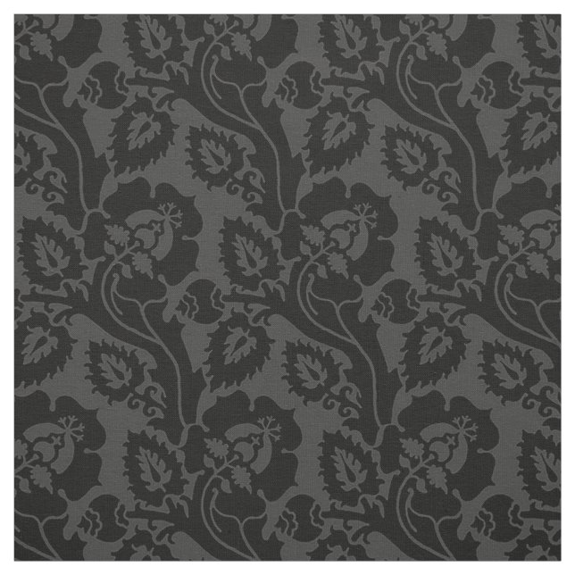 Tela Floral oblica, antracita (Retal)