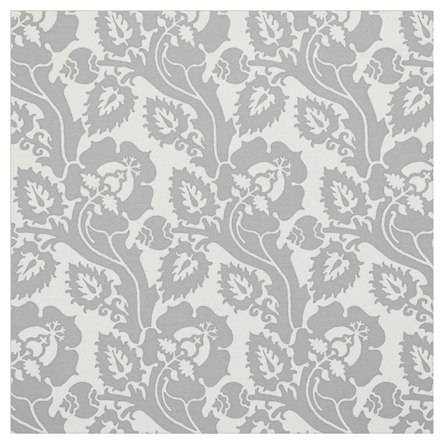 Tela Floral oblica, plateado-blanco (Retal)
