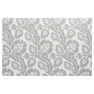 Tela Floral oblicua renacentista, gris plateado