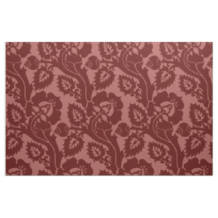 Tela Floral oblicua renacentista, rojo oscuro