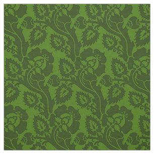 Tela Floral oblicua, verde esmeralda