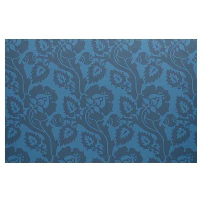 Tela Floral Obliga renacentista, azul prusiano ("Cuarto gordo" (fat quarter))