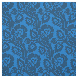 Tela Floral oblisa, azul medio