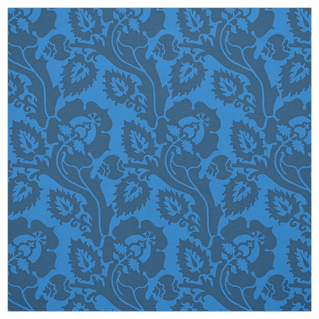 Tela Floral oblisa, azul medio (Retal)