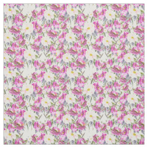 Tela Floral púrpura rosa
