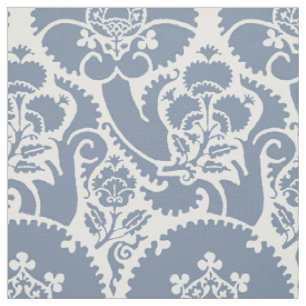 Tela Floral Renacimiento - Azul Suave sobre Blanco