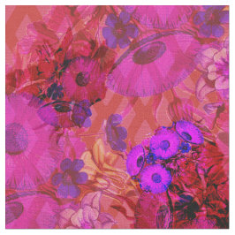 tela floral retra magenta