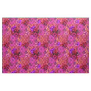 tela floral retra magenta