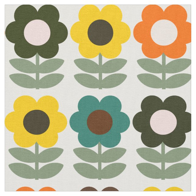 Tela Floral retro (De cerca)