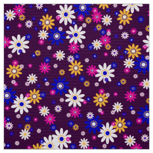 tela floral retro de los años 70