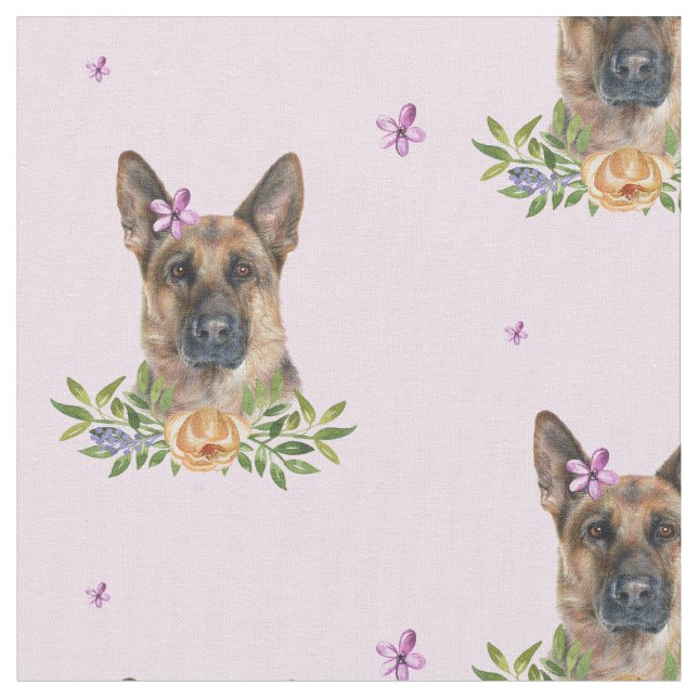 Tela Floral rosado de GSD (De cerca)