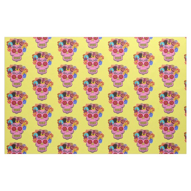 Tela Floral Sugar Skull ("Cuarto gordo" (fat quarter))