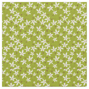 Tela Floral verde y blanca