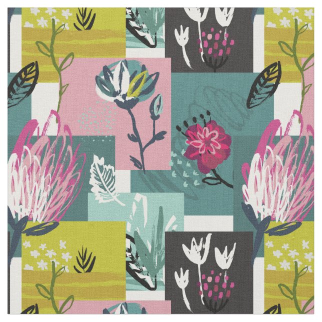 Tela Floral vintage única (De cerca)