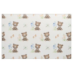 Tela Floral Woodland Animales Bebés Chica Nursery