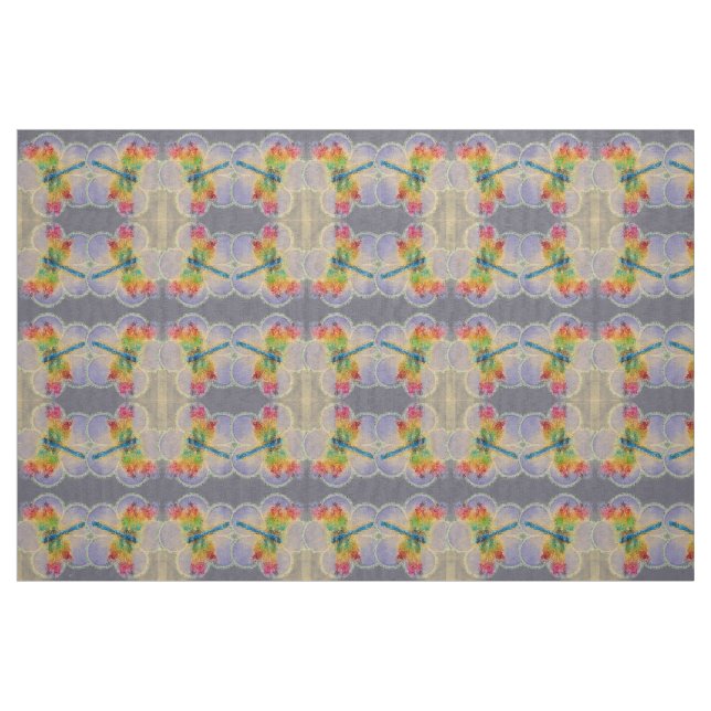 Tela Florales y Dragonflies ("Cuarto gordo" (fat quarter))