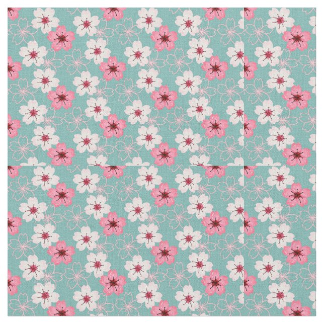 Tela Flores acuarelas (De cerca)