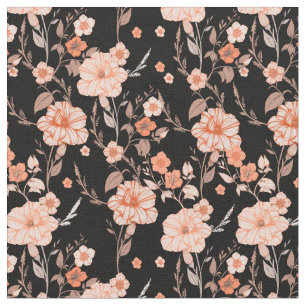 Tela Flores acuáticas hermosas modernas l Negro