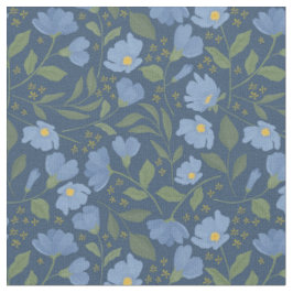 Tela Flores azul perwinkle sobre patrón floral de la ma
