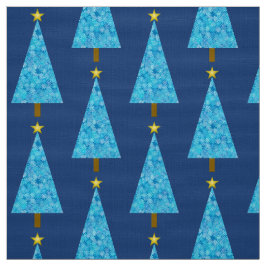 Tela Flores azules en un árbol de Navidad moderno