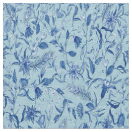 Tela Flores azules verde azuladas sobre esculturas de f