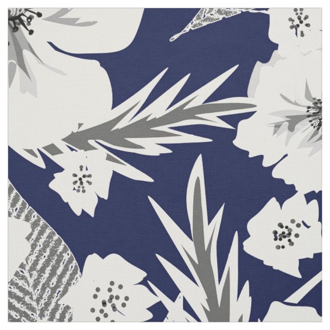 Tela Flores blancas. (Retal)