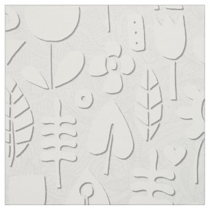 Tela flores cortadas de papel plata blanca