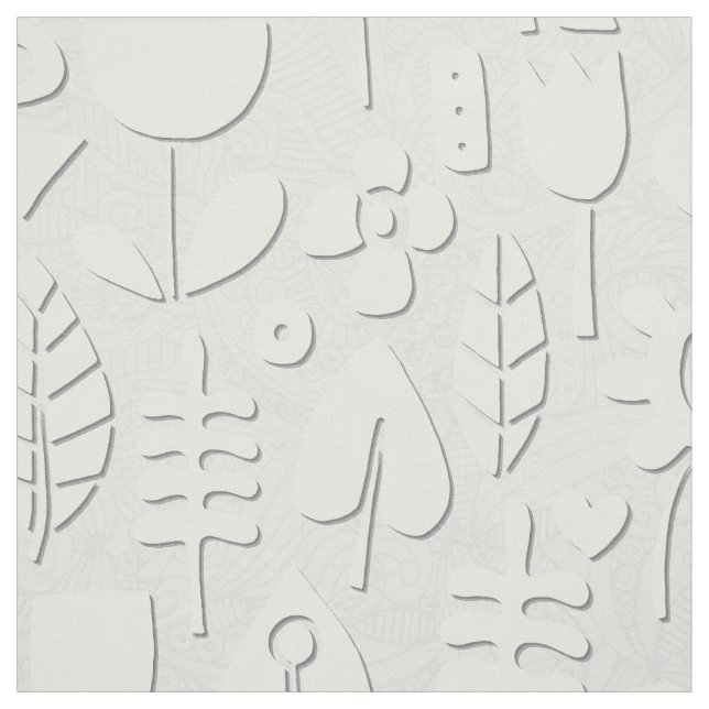 Tela flores cortadas de papel plata blanca (Retal)