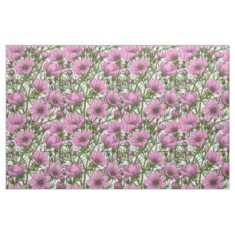 Tela Flores Cosmos rosadas