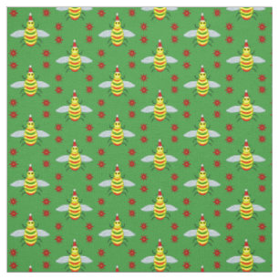 Tela Flores de abeja y de poinsettia para Navidades peq