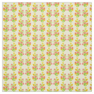 Tela Flores de amapola amarilla rosa