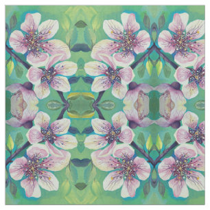 Tela Flores de cerezo Blossom Color de agua pintado a m