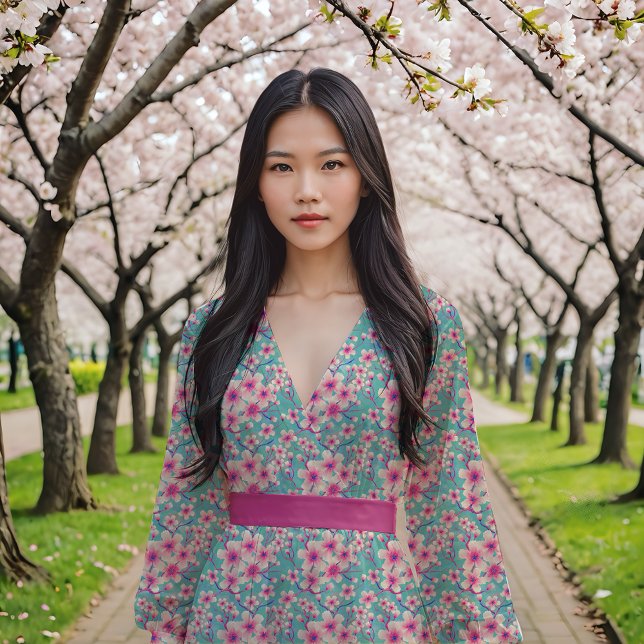 Tela Flores de cerezo en azul (Subido por el creador)